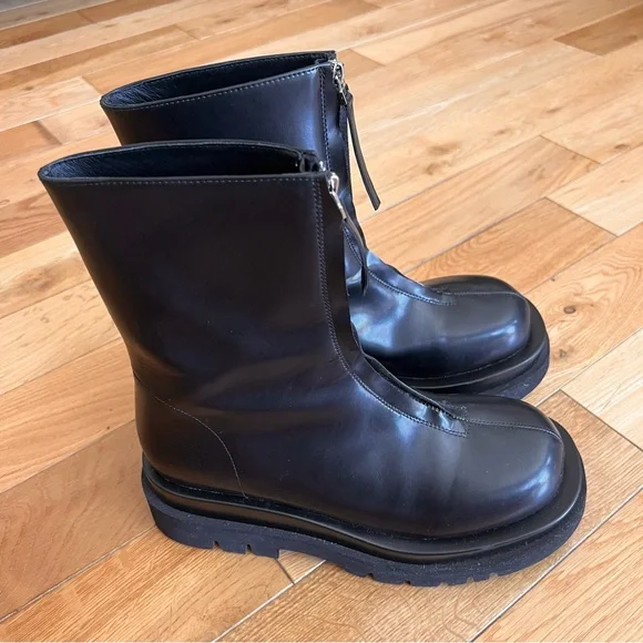 Jeffrey Campbell Womens Noah Black Zip Front Boots Grunge Festival Size 8.5 - Picture 4 of 11